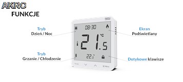 Tech Bezprzewodowy regulator. pokojowy dwustanowy T-3.2 do sterowania temperaturą